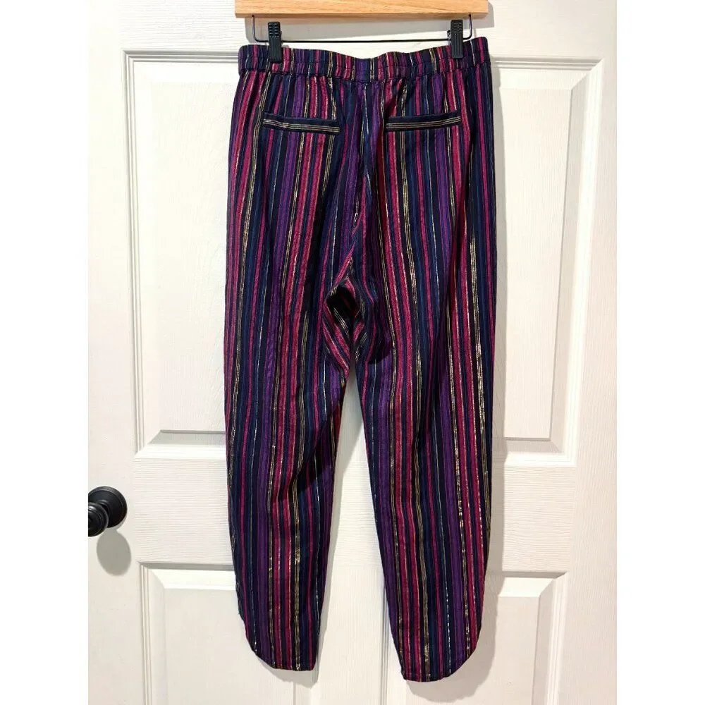 Marine Layer Striped Ankle Pants in Purple and Pink